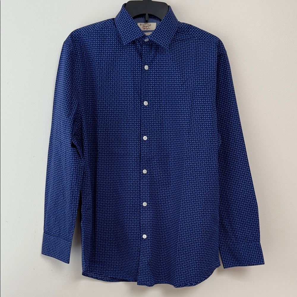 Original Penguin Navy Patterned Button-Down Shirt